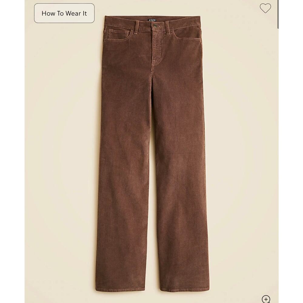 J. Crew Slim-wide pant in corduroy in Smoky Willow Wood NWT size 32P
